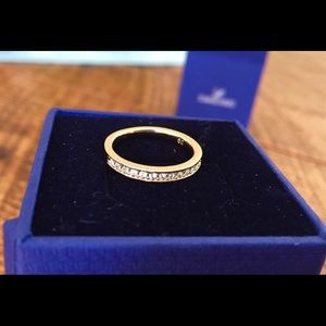 Swarovski gold plated ring, crystals, size 5
